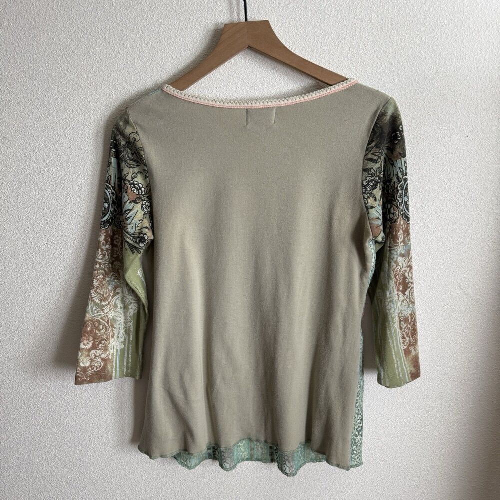 Vtg 90s‎ Lace Top Womens Large Pastel Pink Blue Phoebe Friends Festival Boho USA - Picture 8 of 16